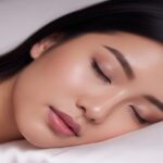 Woman with naturally glowing skin overnight while sleeping