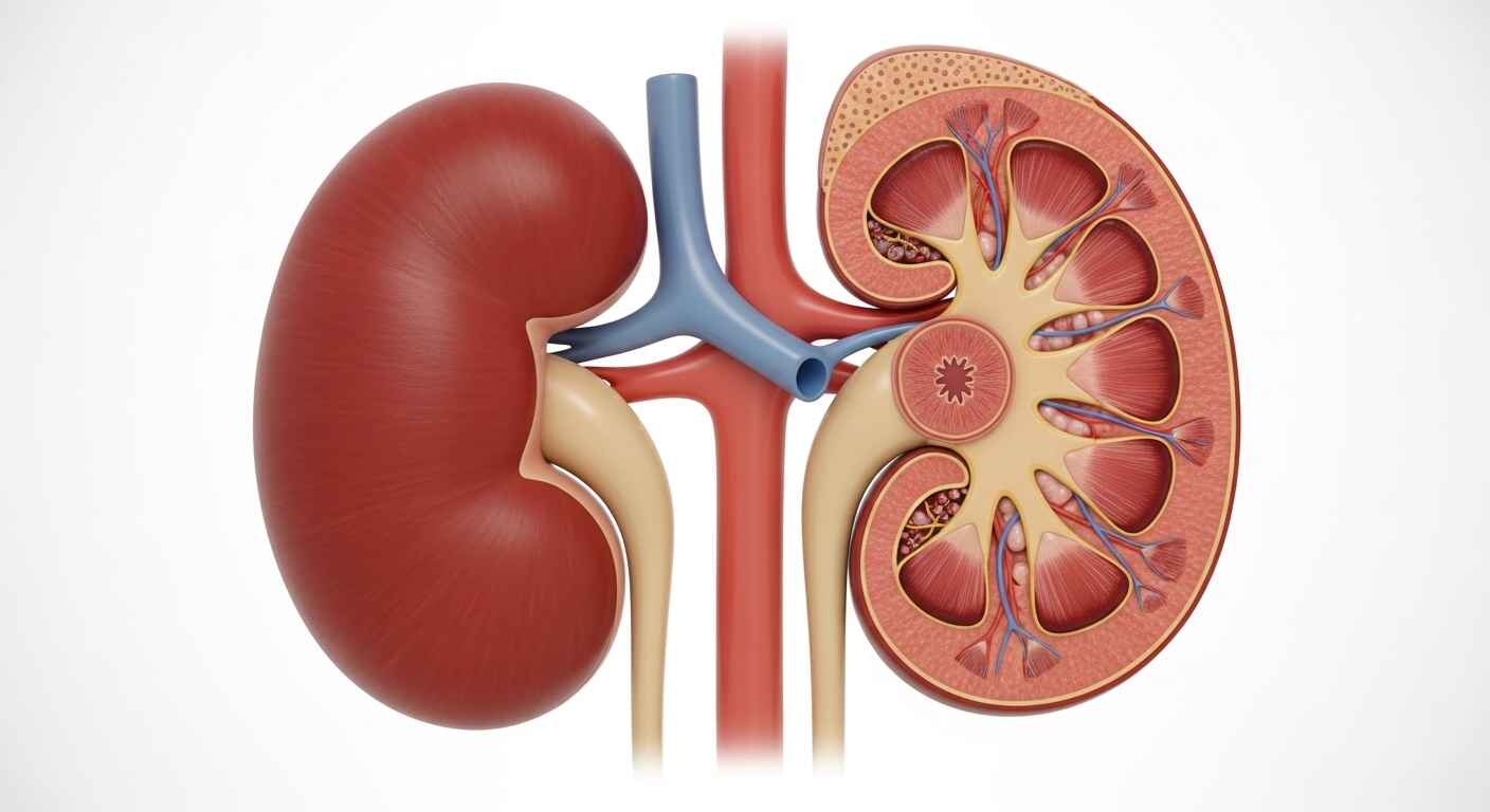 Human kidney anatomy showing how kidneys filter blood