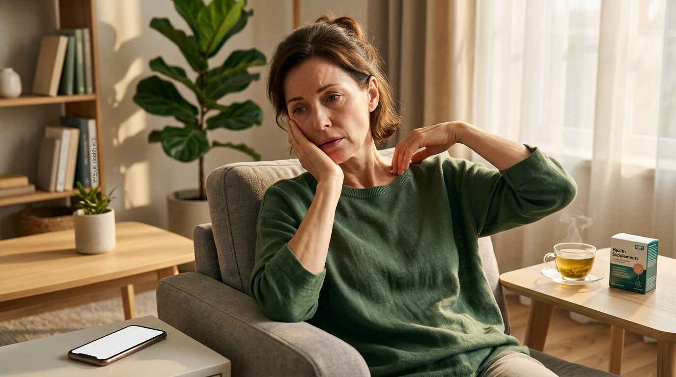 Woman experiencing silent heart attack signs including fatigue and discomfort at home